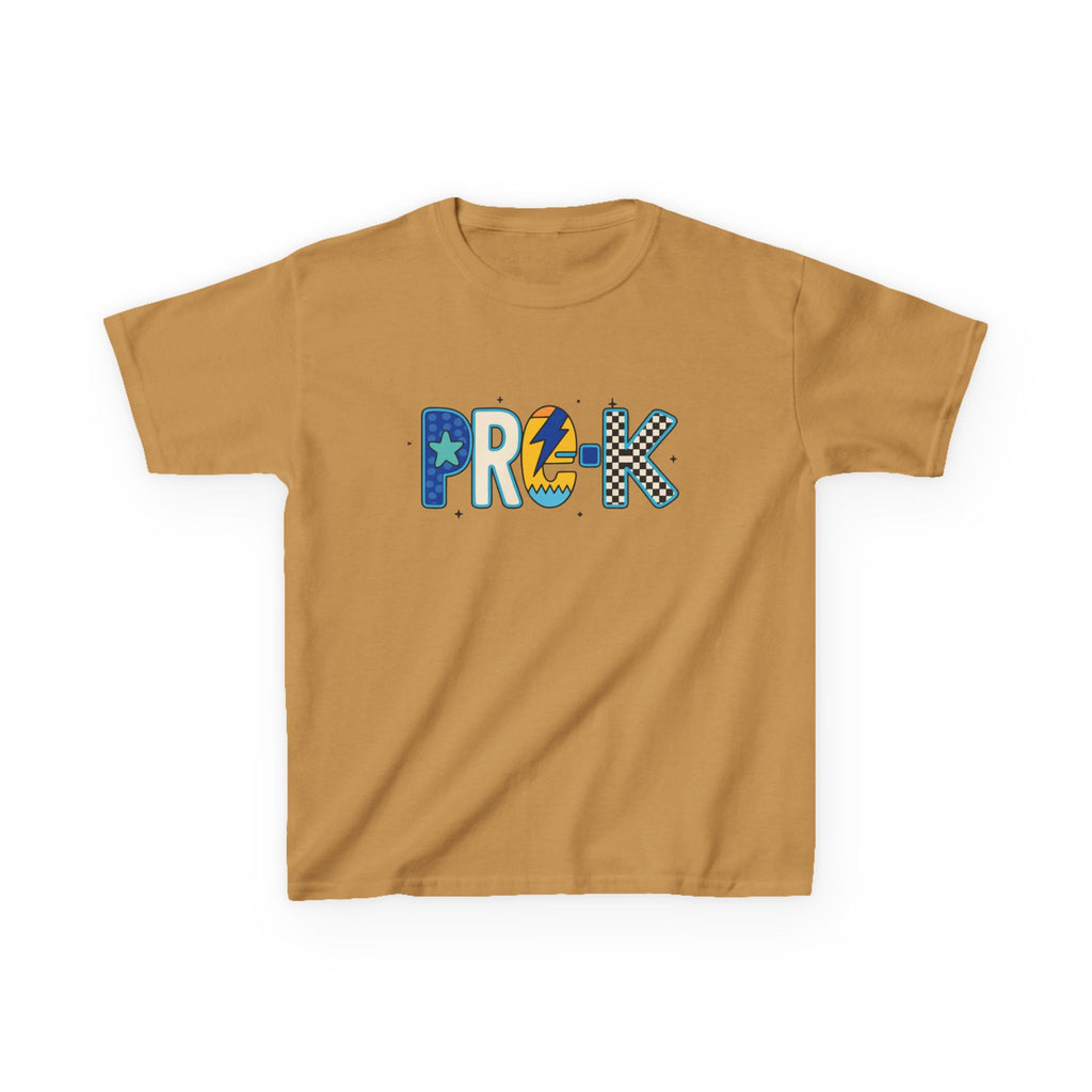 Kids 'PRE-K' Graphic Tee — Colorful Playful Letter Art for Boys & Girls