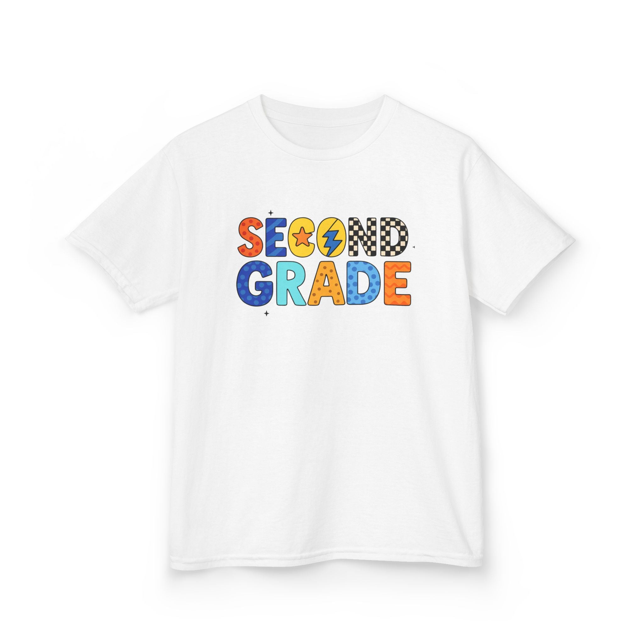 Second Grade Kids Tee - Colorful School Spirit Back to School Shirt
