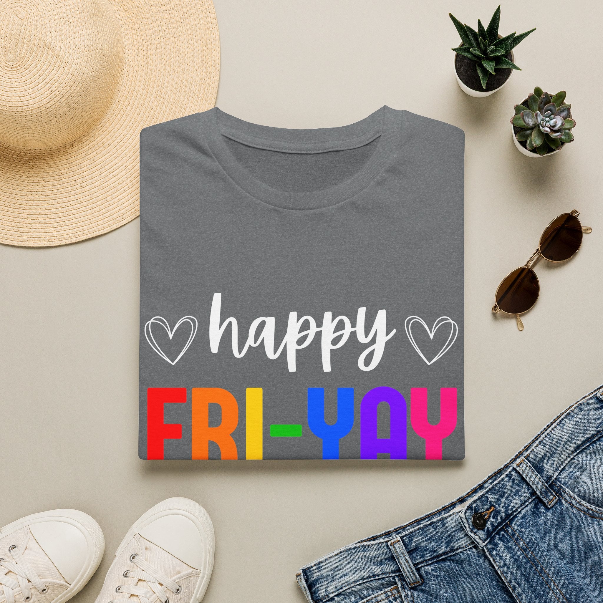Fri-Yay Graphic T-Shirt — Colorful Rainbow Weekend Tee
