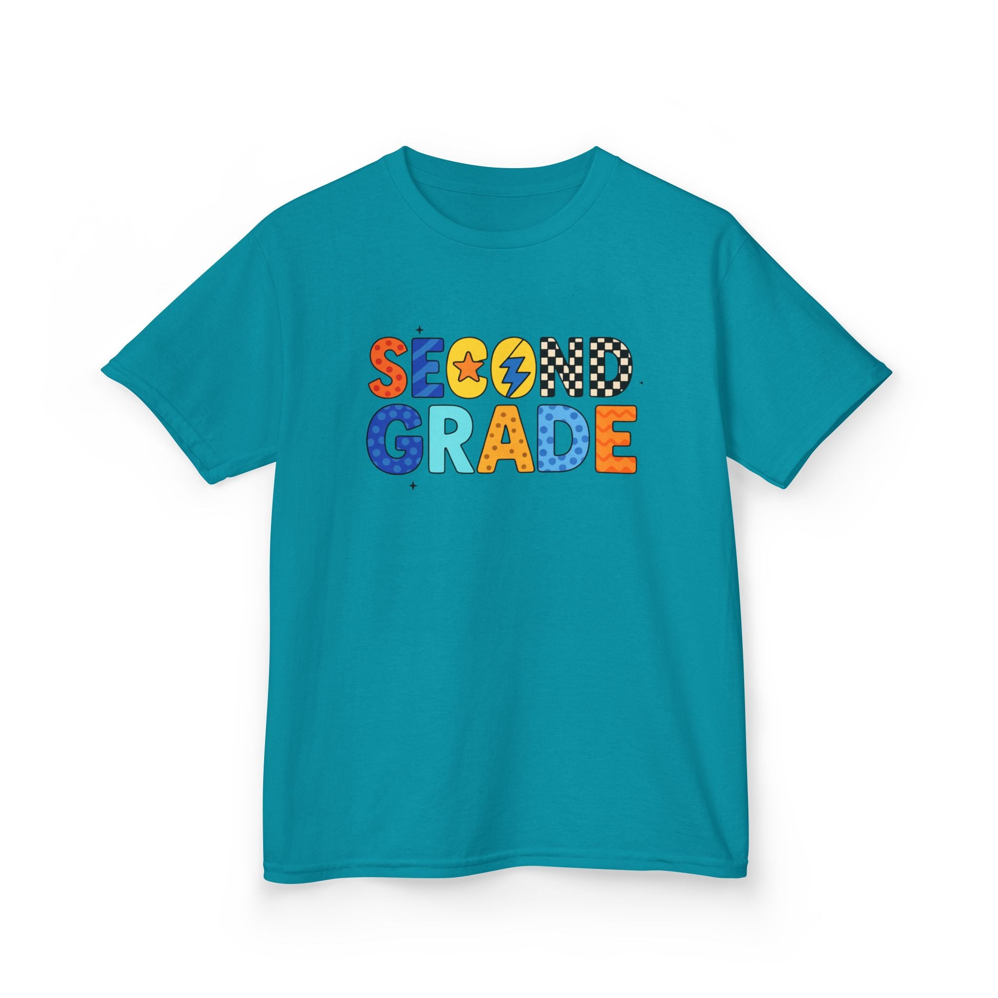 Second Grade Kids Tee - Colorful School Spirit Back to School Shirt