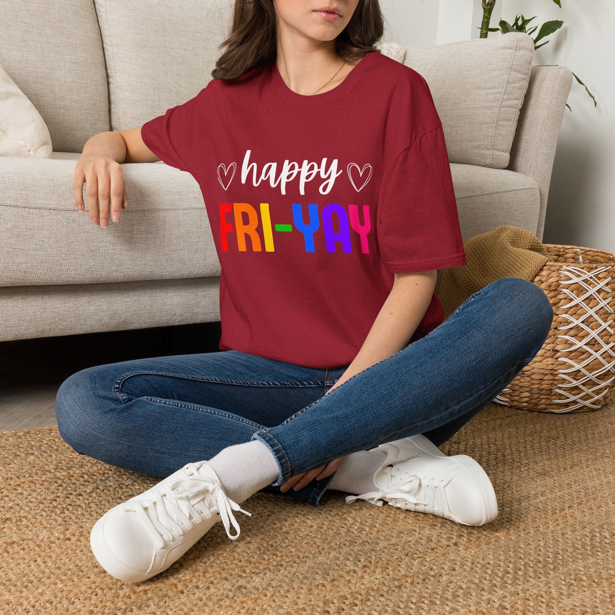Fri-Yay Graphic T-Shirt — Colorful Rainbow Weekend Tee