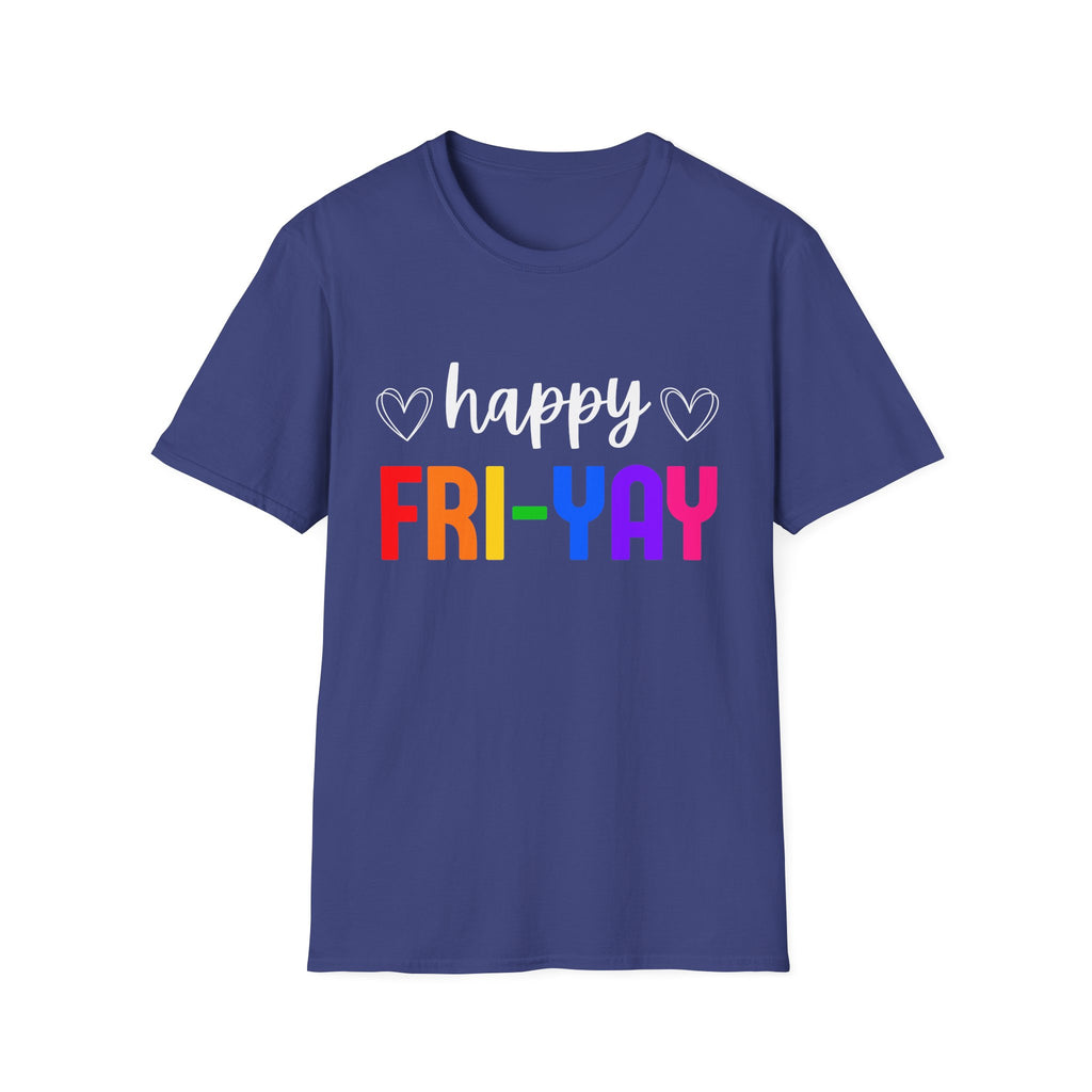 Fri-Yay Graphic T-Shirt — Colorful Rainbow Weekend Tee