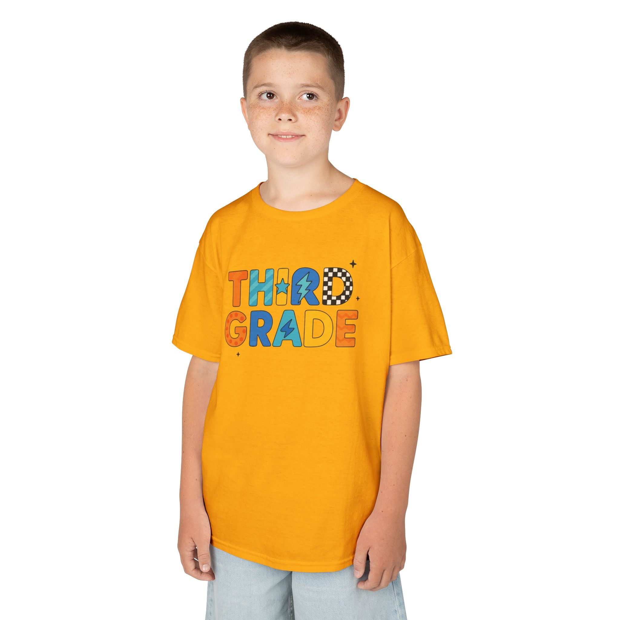 Third Grade Kids T‑Shirt — Colorful Back-to-School Tee