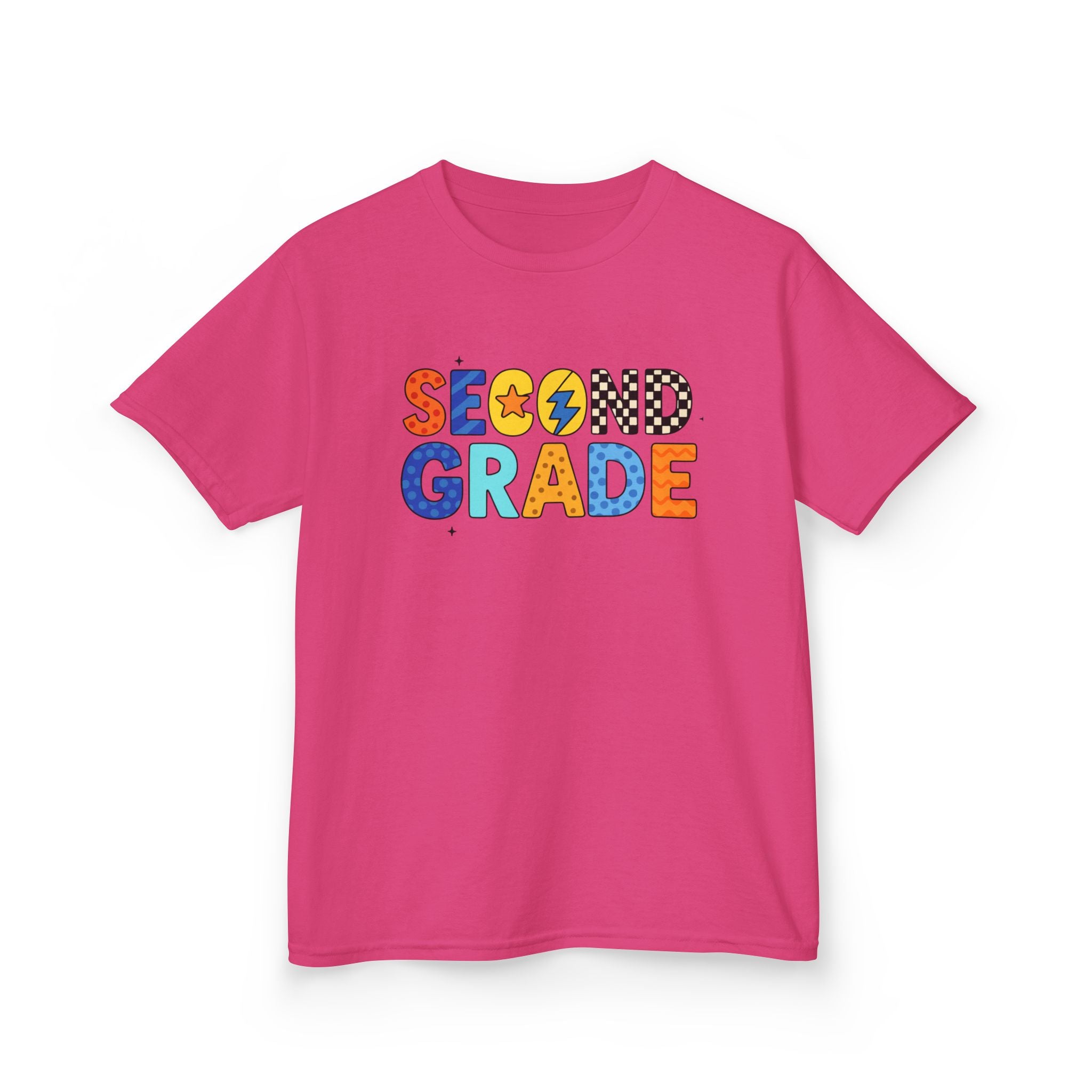 Second Grade Kids Tee - Colorful School Spirit Back to School Shirt