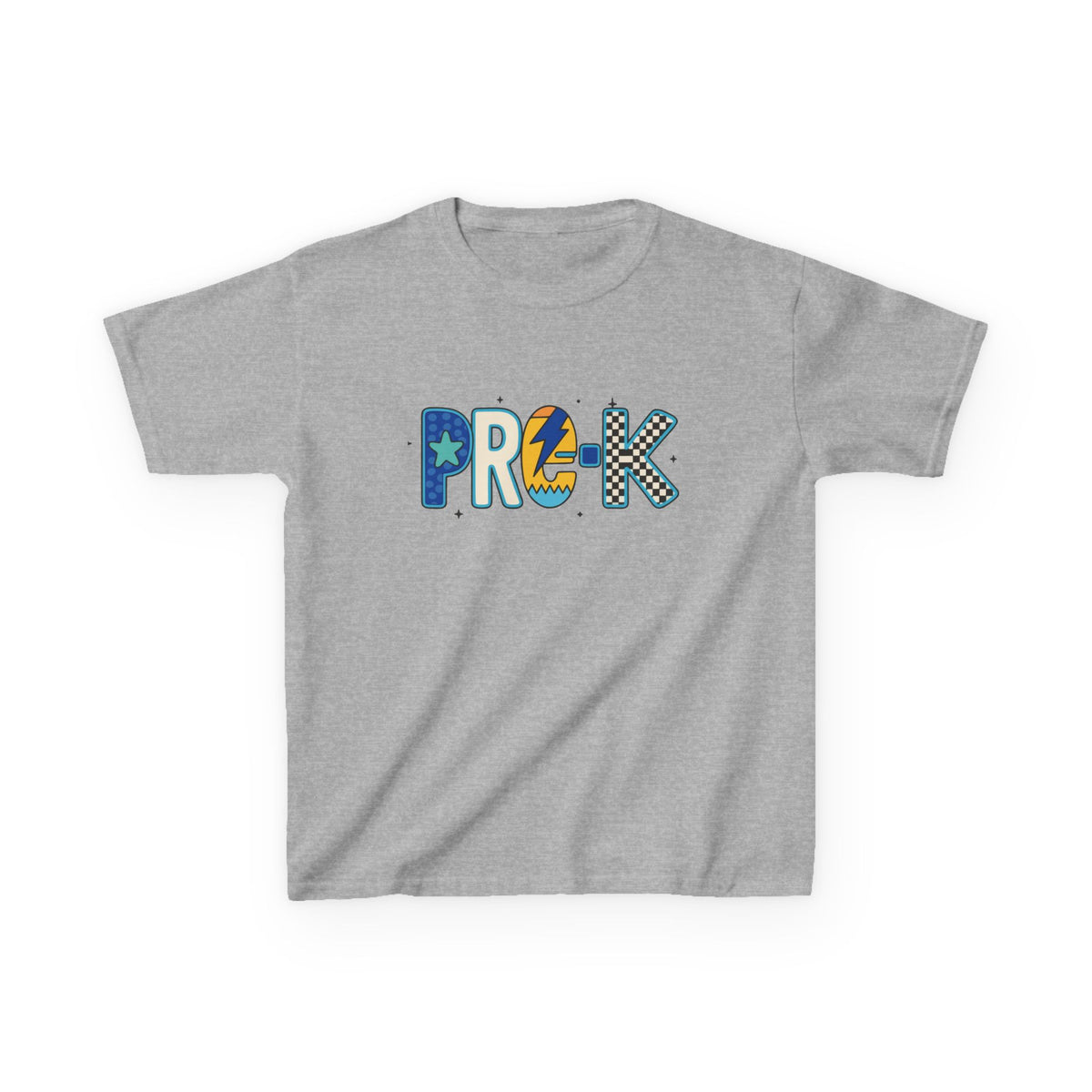 Kids 'PRE-K' Graphic Tee — Colorful Playful Letter Art for Boys & Girls