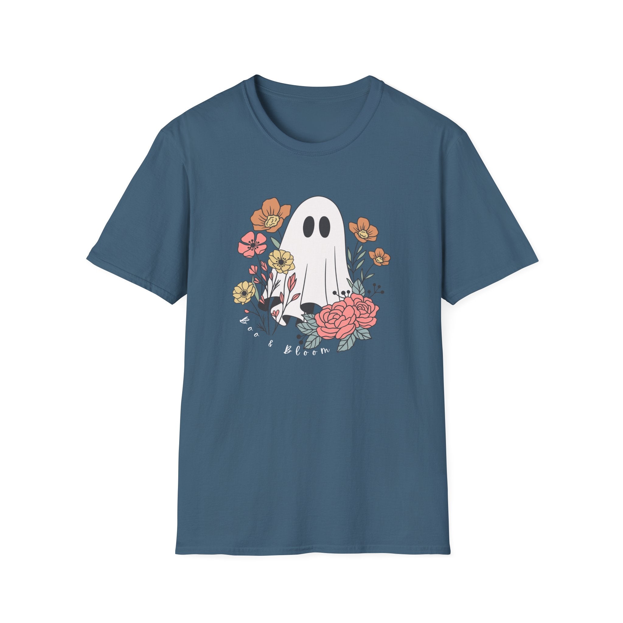 Cute Floral Ghost T-Shirt — Halloween Spooky Cute Tee