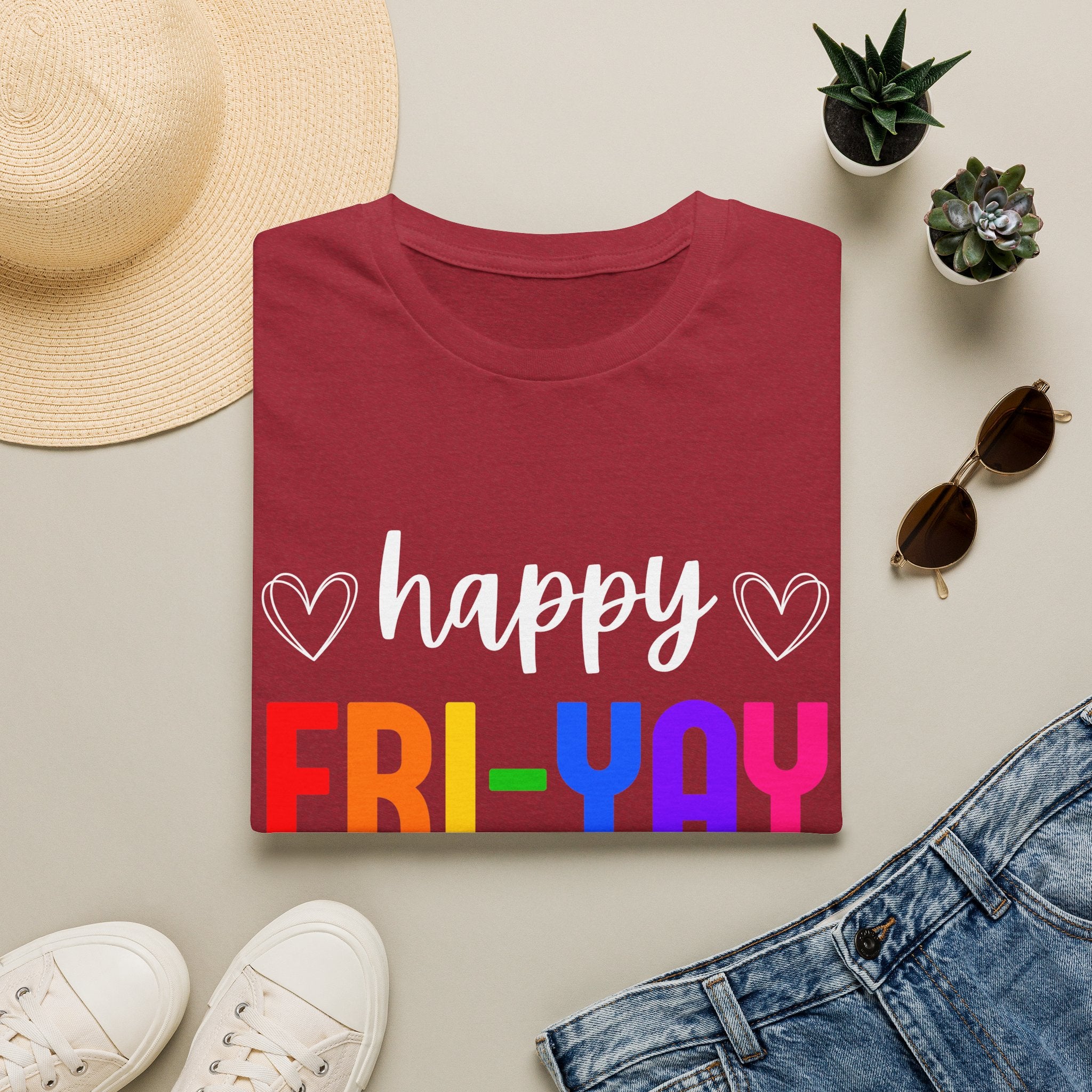 Fri-Yay Graphic T-Shirt — Colorful Rainbow Weekend Tee