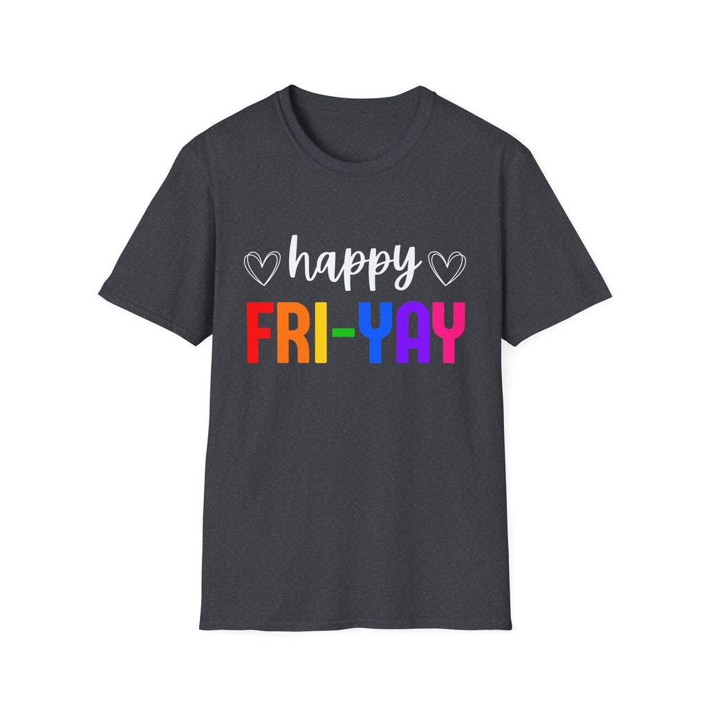 Fri-Yay Graphic T-Shirt — Colorful Rainbow Weekend Tee
