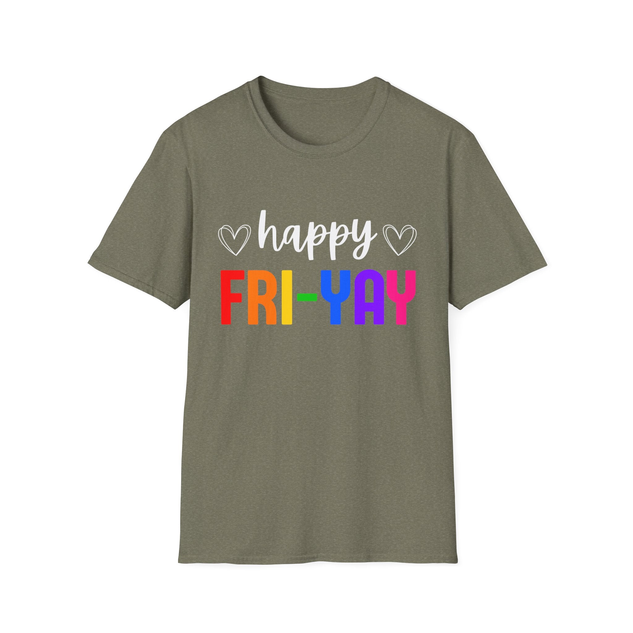 Fri-Yay Graphic T-Shirt — Colorful Rainbow Weekend Tee