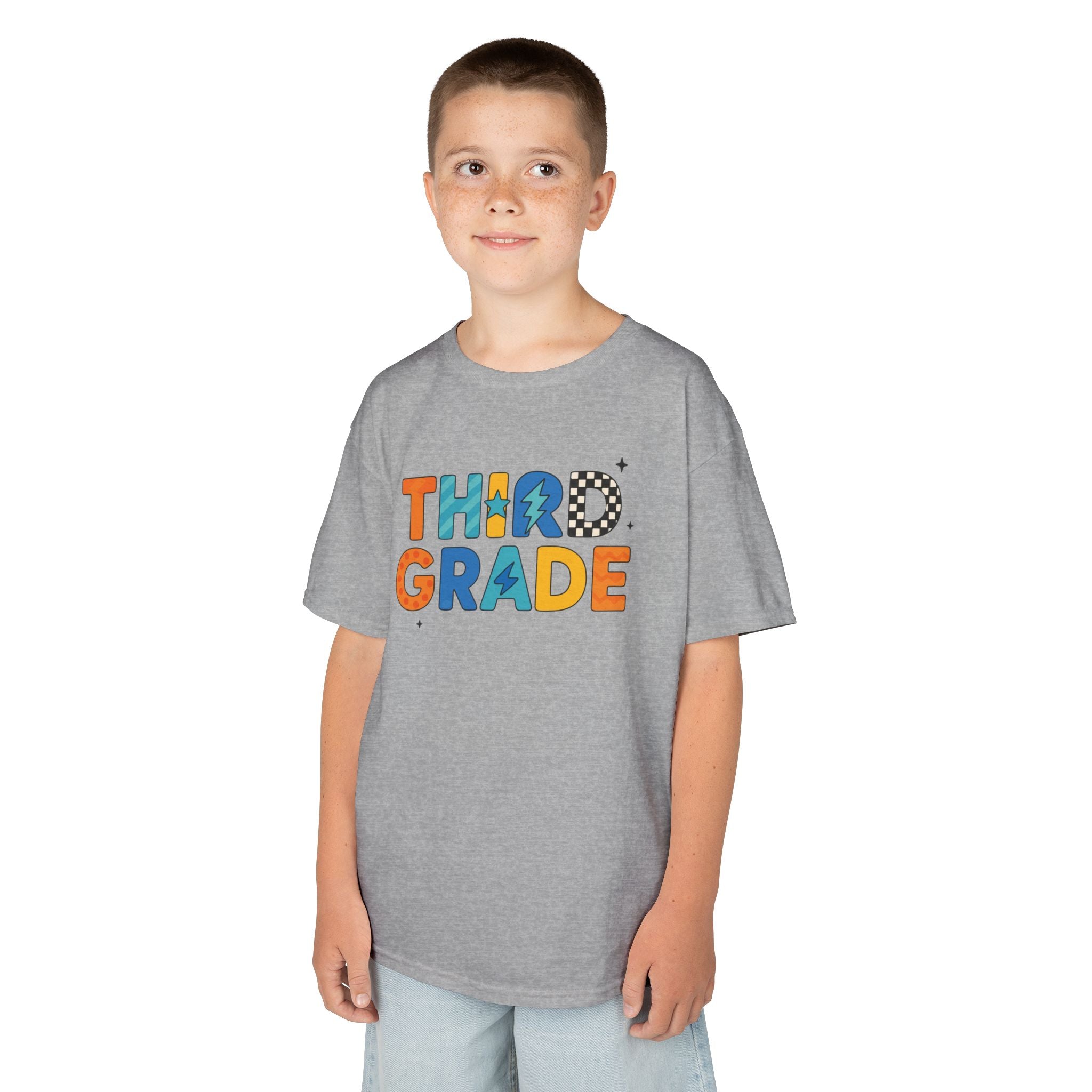 Third Grade Kids T‑Shirt — Colorful Back-to-School Tee