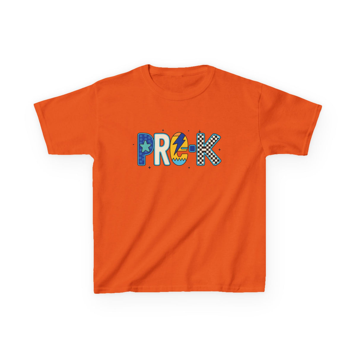 Kids 'PRE-K' Graphic Tee — Colorful Playful Letter Art for Boys & Girls