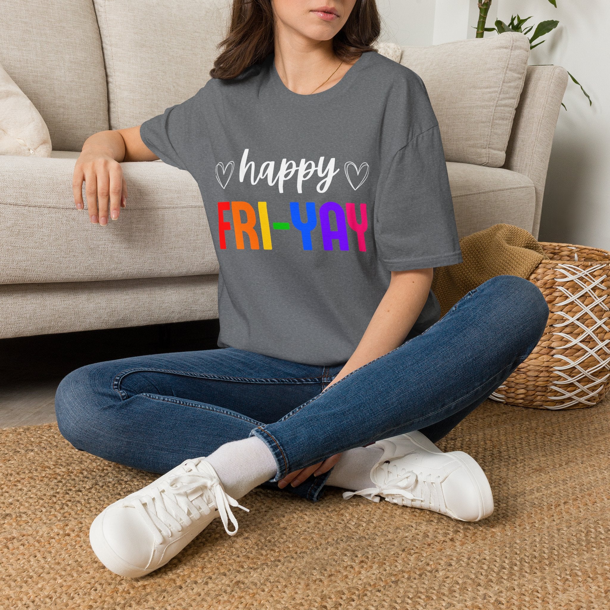 Fri-Yay Graphic T-Shirt — Colorful Rainbow Weekend Tee