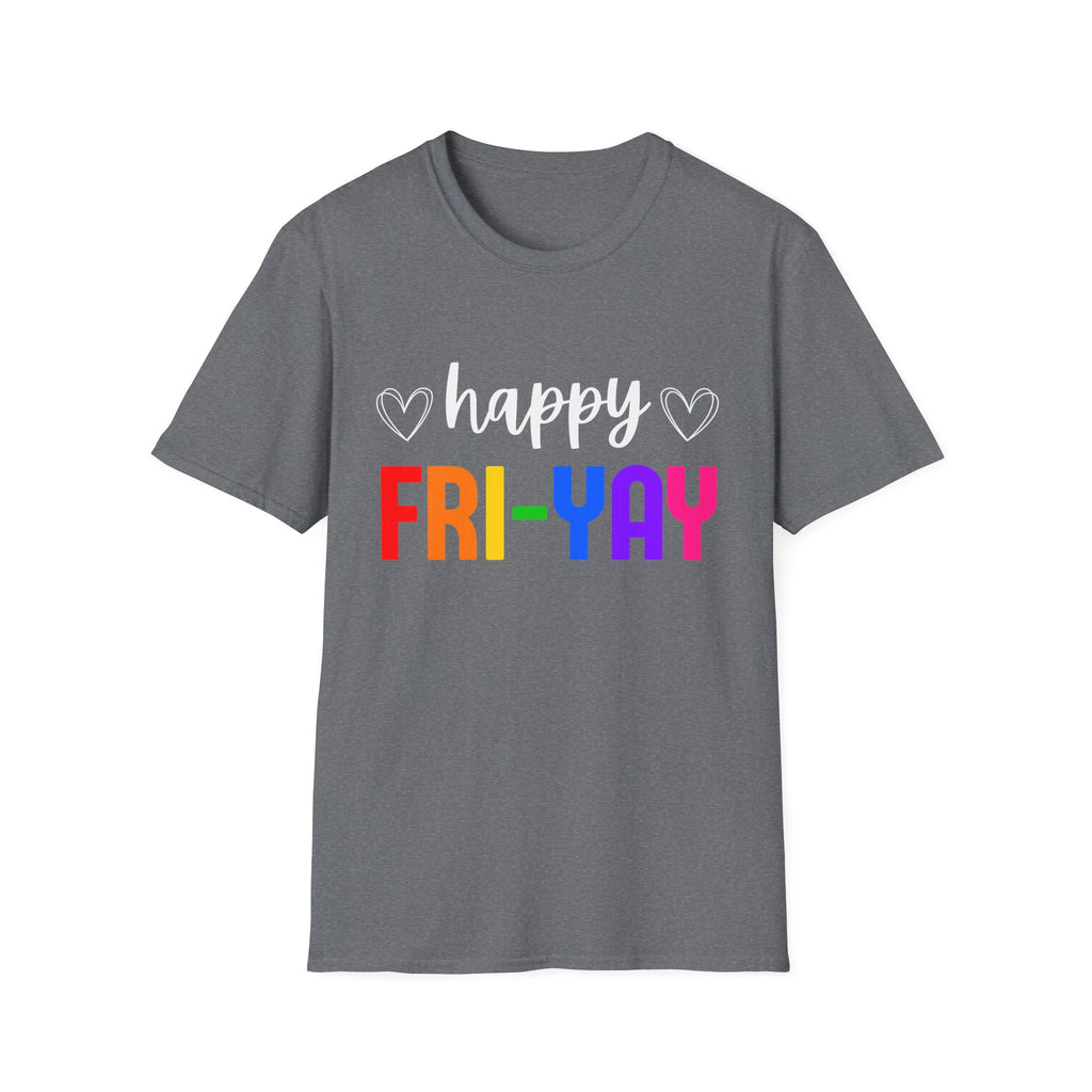 Fri-Yay Graphic T-Shirt — Colorful Rainbow Weekend Tee