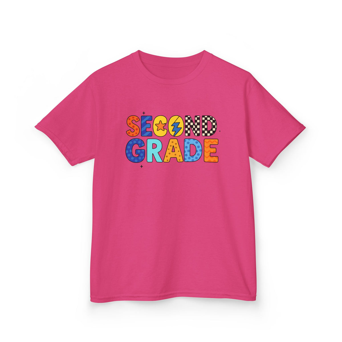 Second Grade Kids Tee - Colorful School Spirit Back to School Shirt