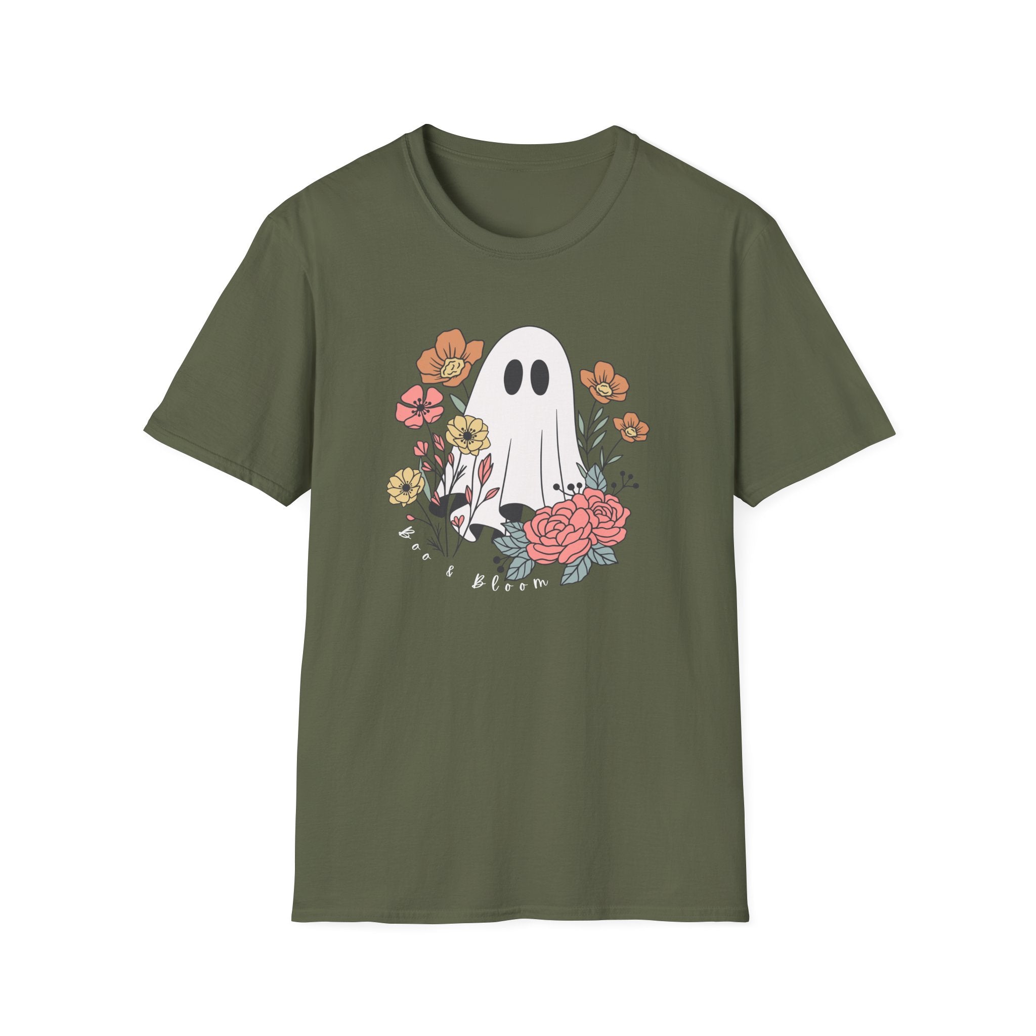 Cute Floral Ghost T-Shirt — Halloween Spooky Cute Tee