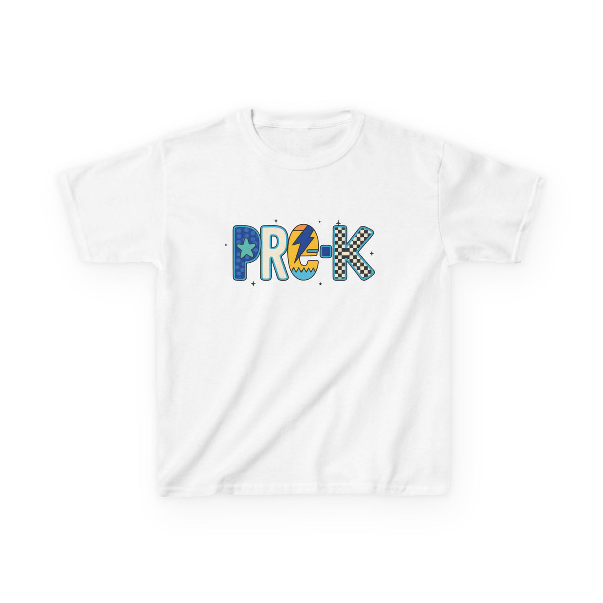 Kids 'PRE-K' Graphic Tee — Colorful Playful Letter Art for Boys & Girls