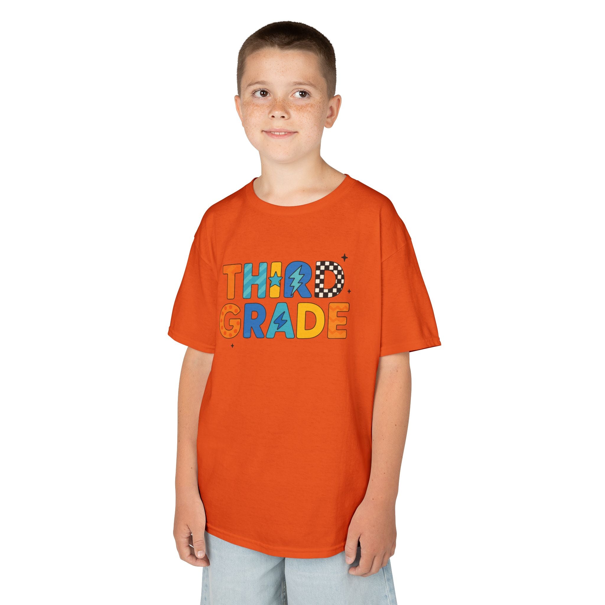 Third Grade Kids T‑Shirt — Colorful Back-to-School Tee