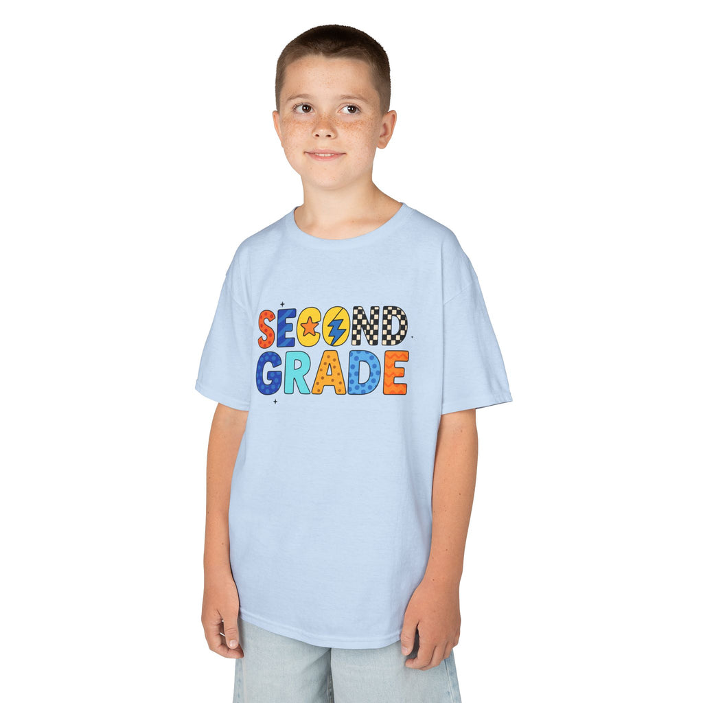 Second Grade Kids Tee - Colorful School Spirit Back to School Shirt