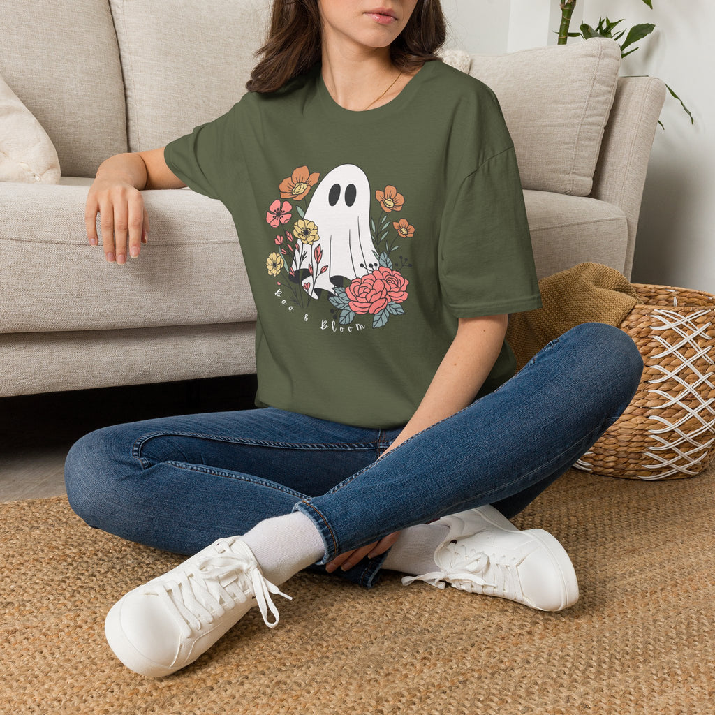 Cute Floral Ghost T-Shirt — Halloween Spooky Cute Tee