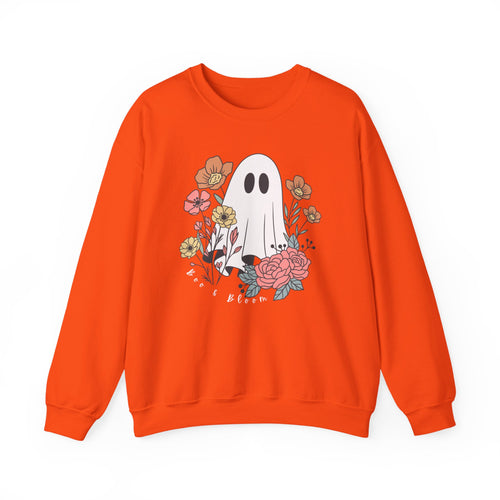 Boo & Bloom Crewneck Sweatshirt — Cute Floral Halloween Sweater