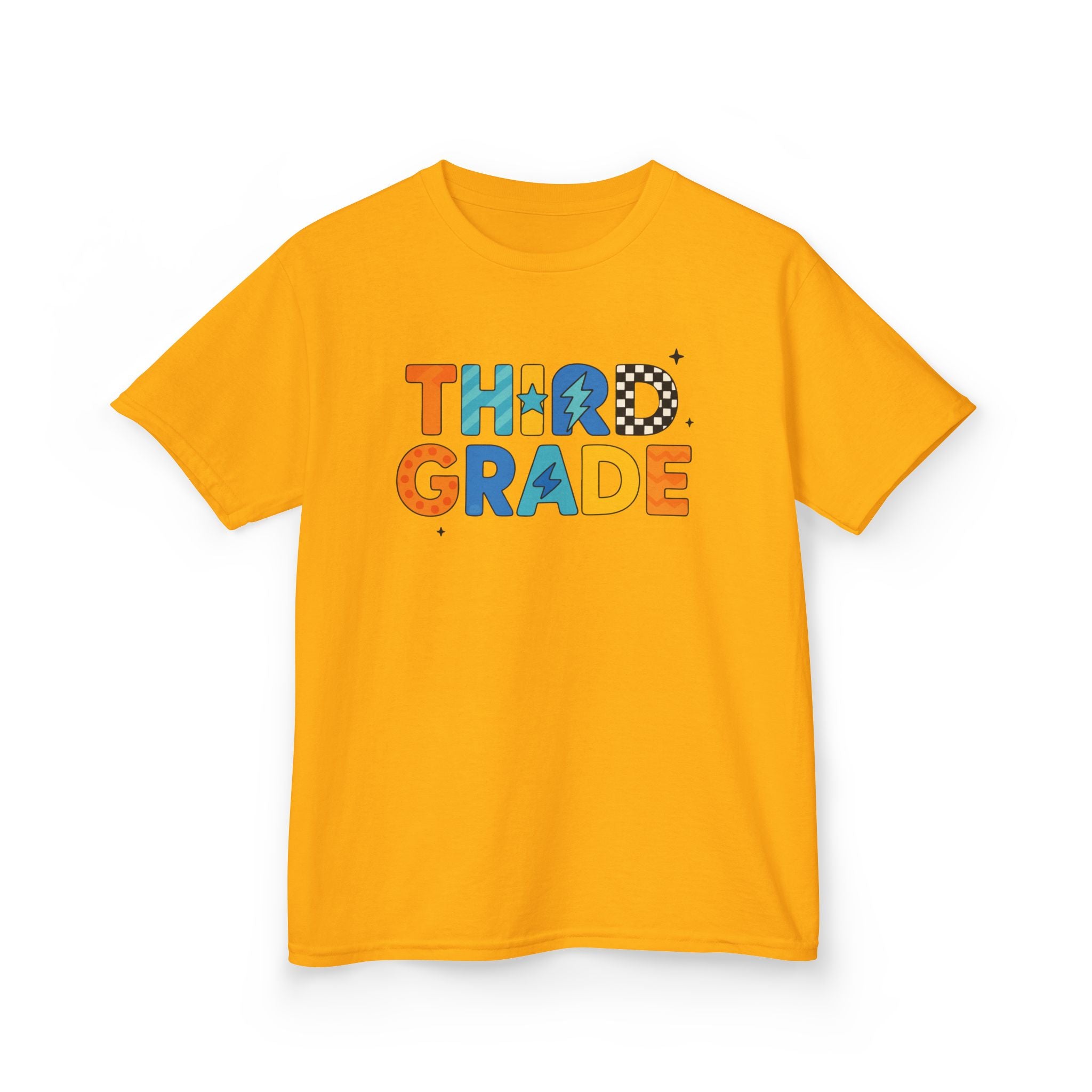 Third Grade Kids T‑Shirt — Colorful Back-to-School Tee