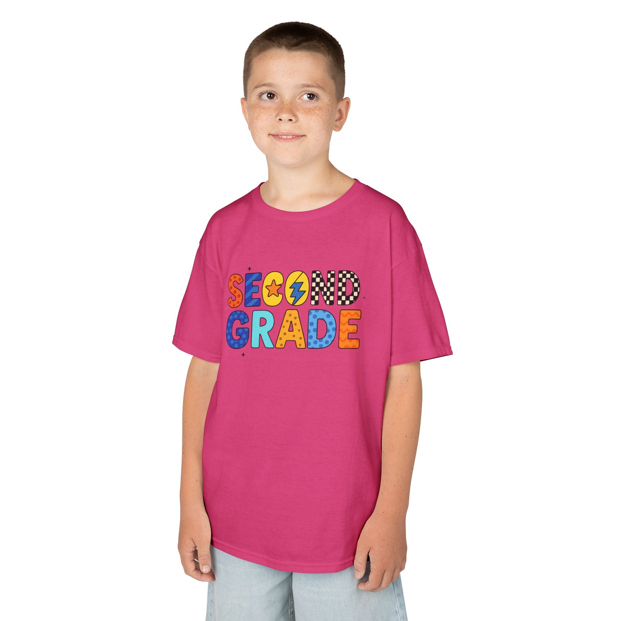 Second Grade Kids Tee - Colorful School Spirit Back to School Shirt