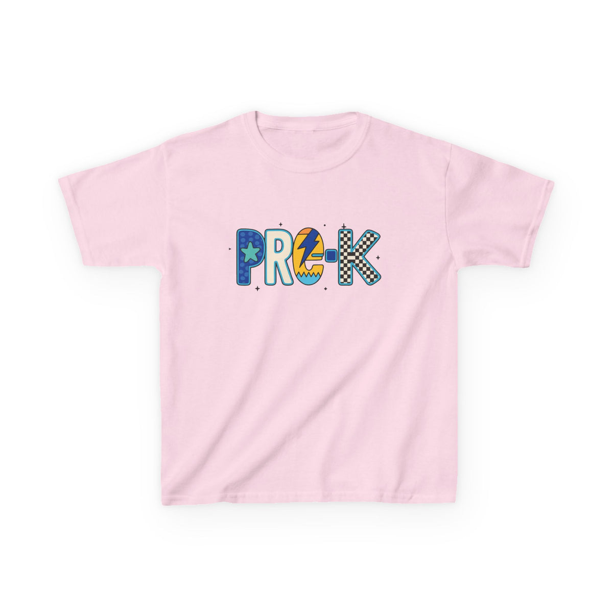 Kids 'PRE-K' Graphic Tee — Colorful Playful Letter Art for Boys & Girls