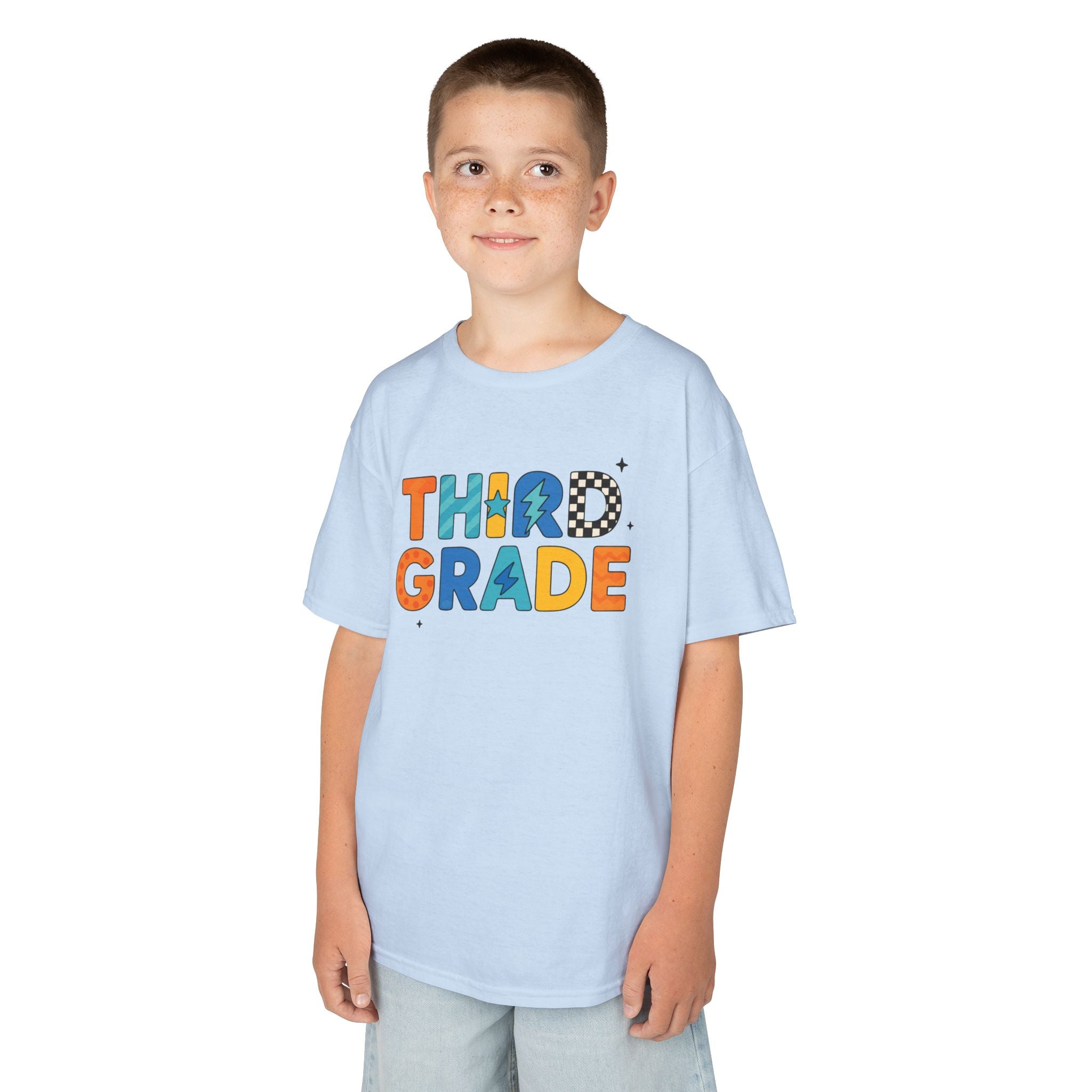 Third Grade Kids T‑Shirt — Colorful Back-to-School Tee