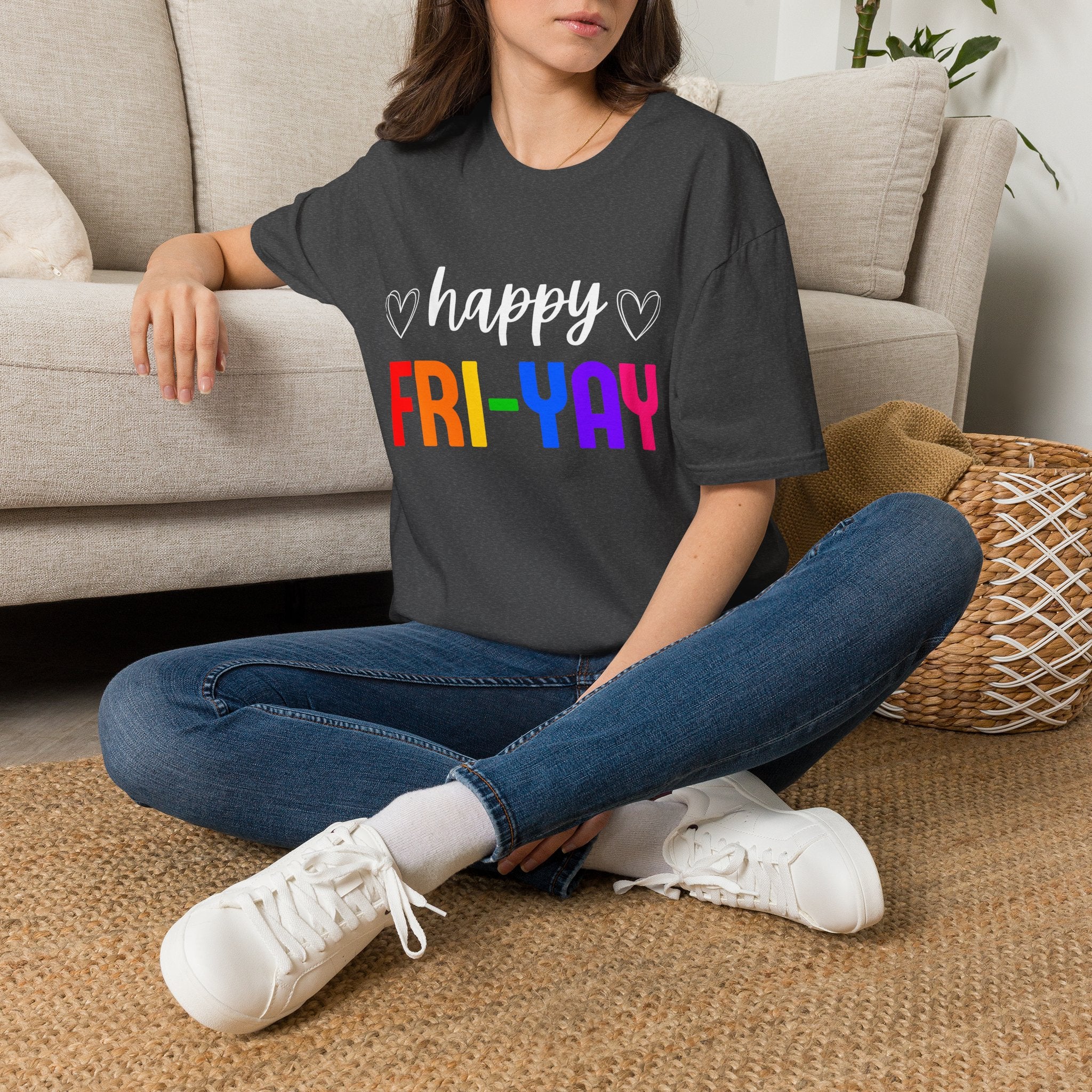 Fri-Yay Graphic T-Shirt — Colorful Rainbow Weekend Tee