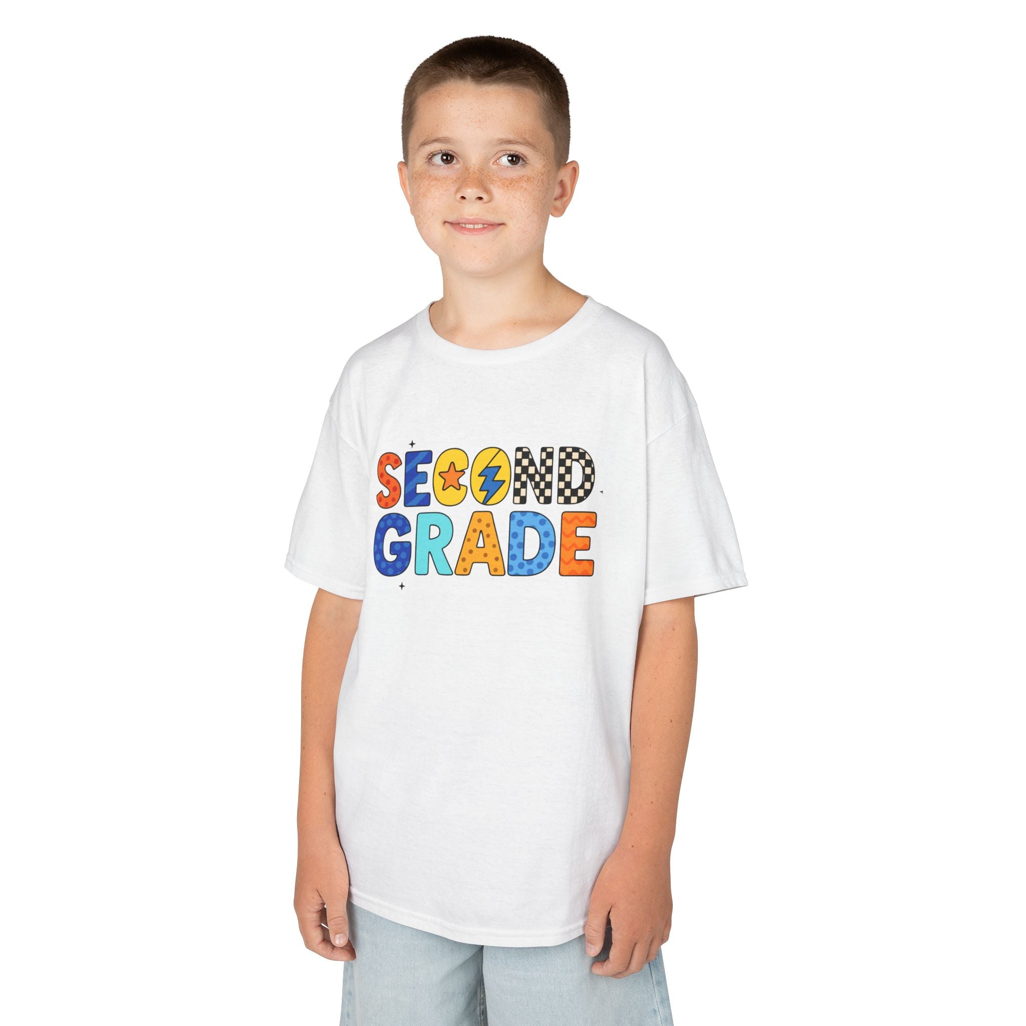 Second Grade Kids Tee - Colorful School Spirit Back to School Shirt
