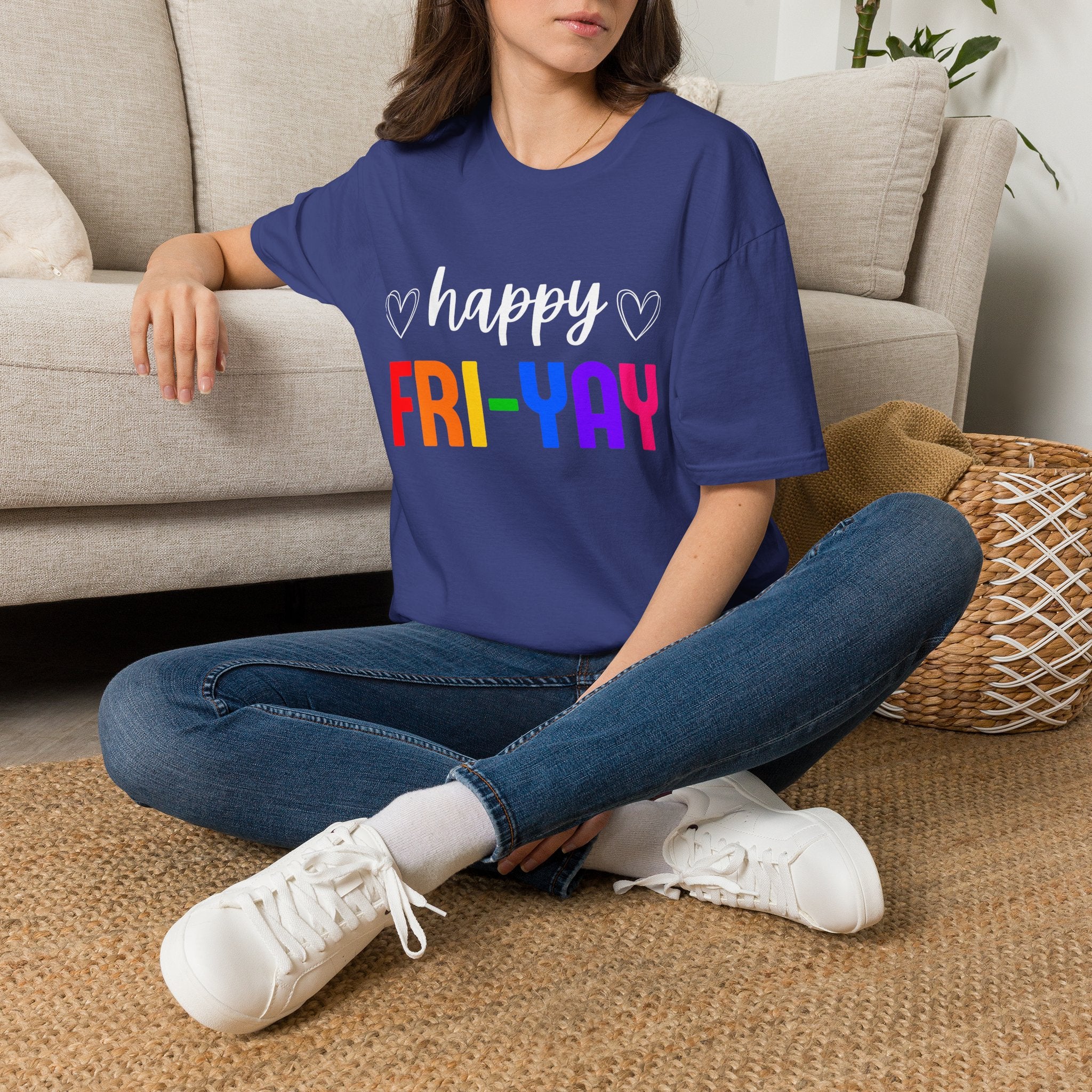 Fri-Yay Graphic T-Shirt — Colorful Rainbow Weekend Tee