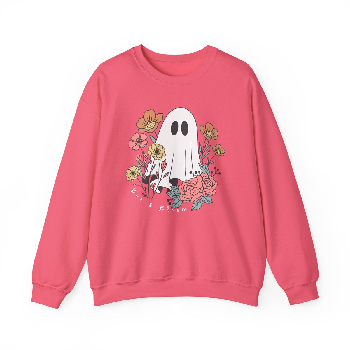 Boo & Bloom Crewneck Sweatshirt — Cute Floral Halloween Sweater