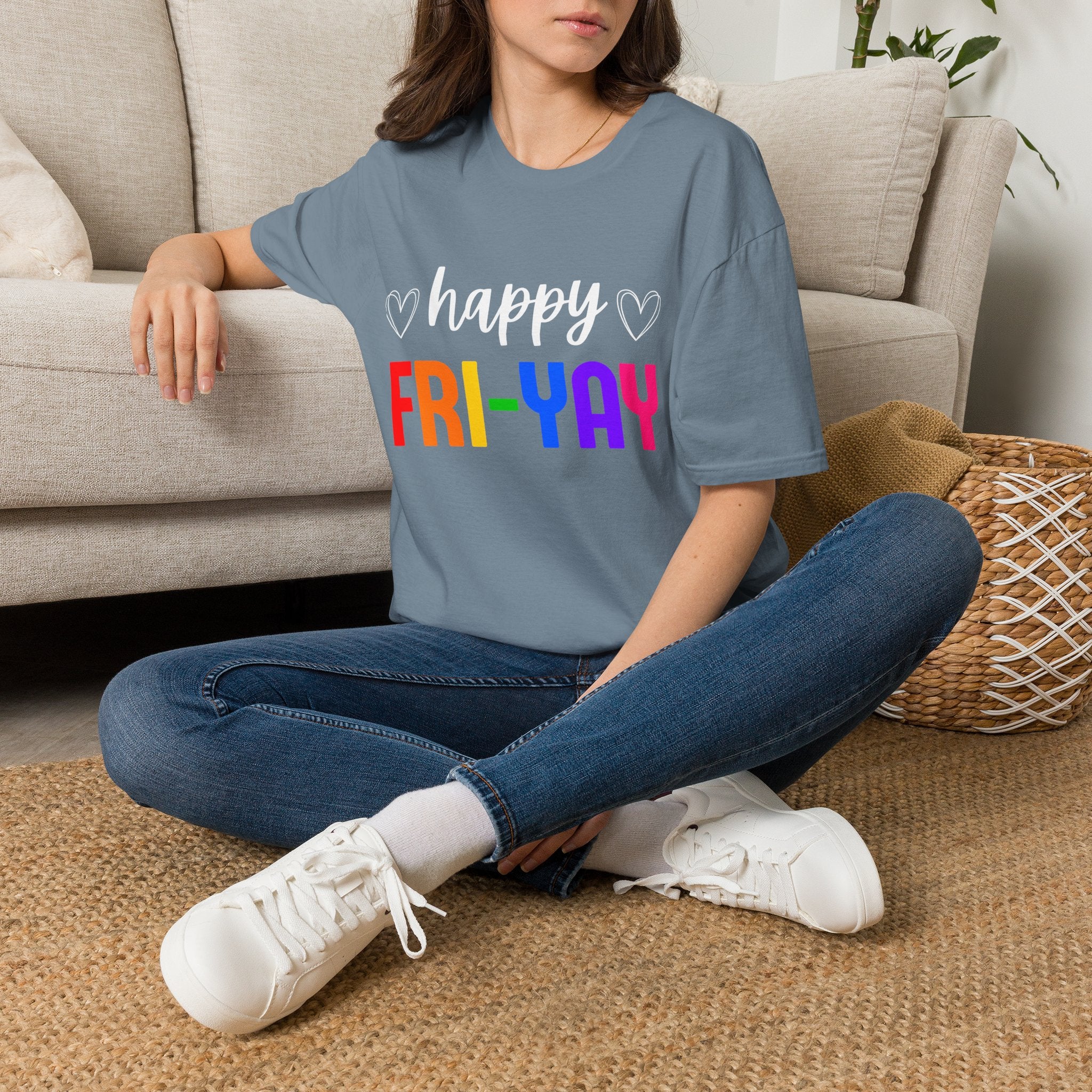 Fri-Yay Graphic T-Shirt — Colorful Rainbow Weekend Tee