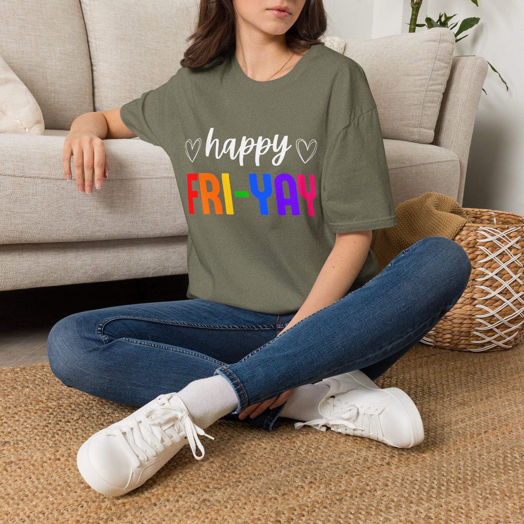 Fri-Yay Graphic T-Shirt — Colorful Rainbow Weekend Tee
