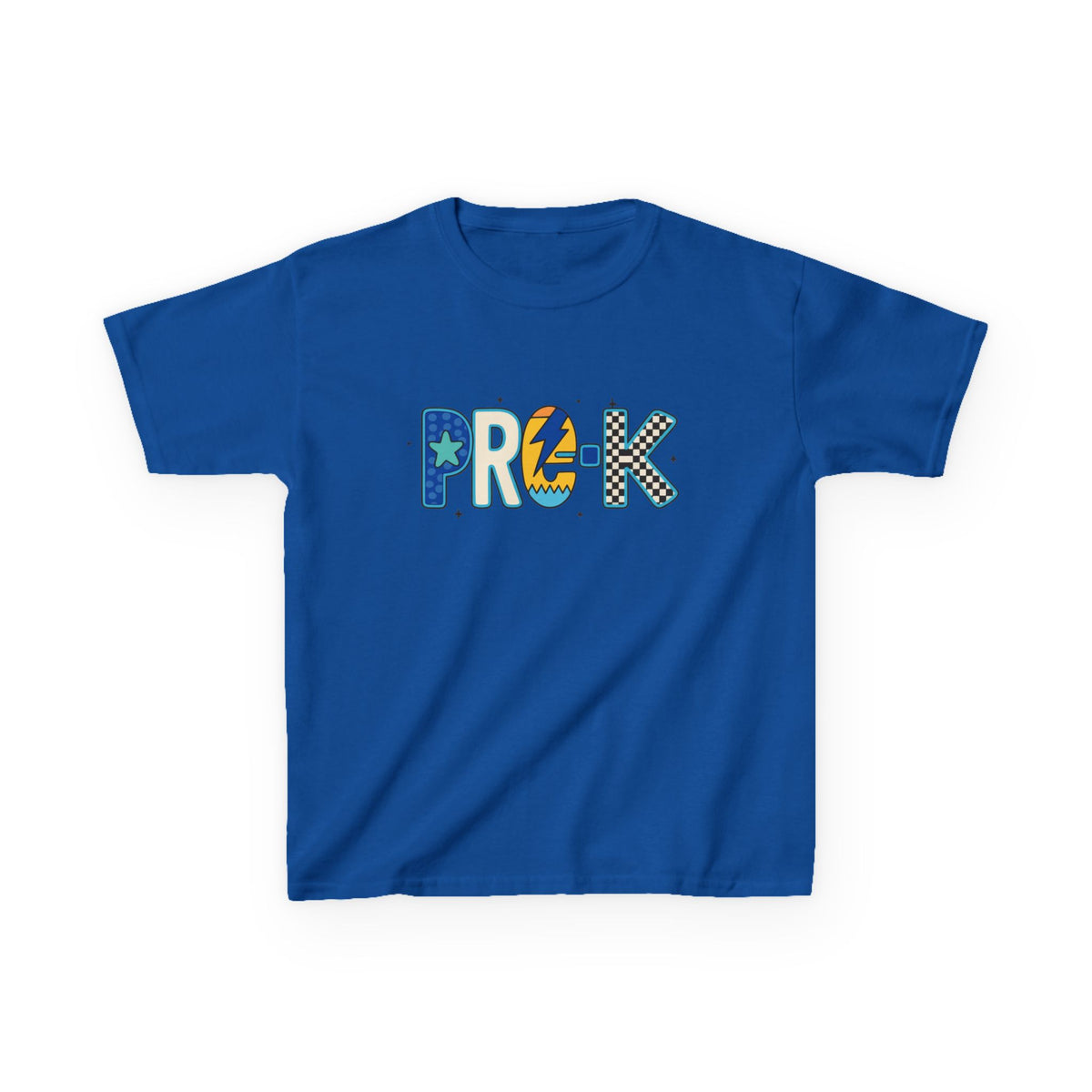 Kids 'PRE-K' Graphic Tee — Colorful Playful Letter Art for Boys & Girls