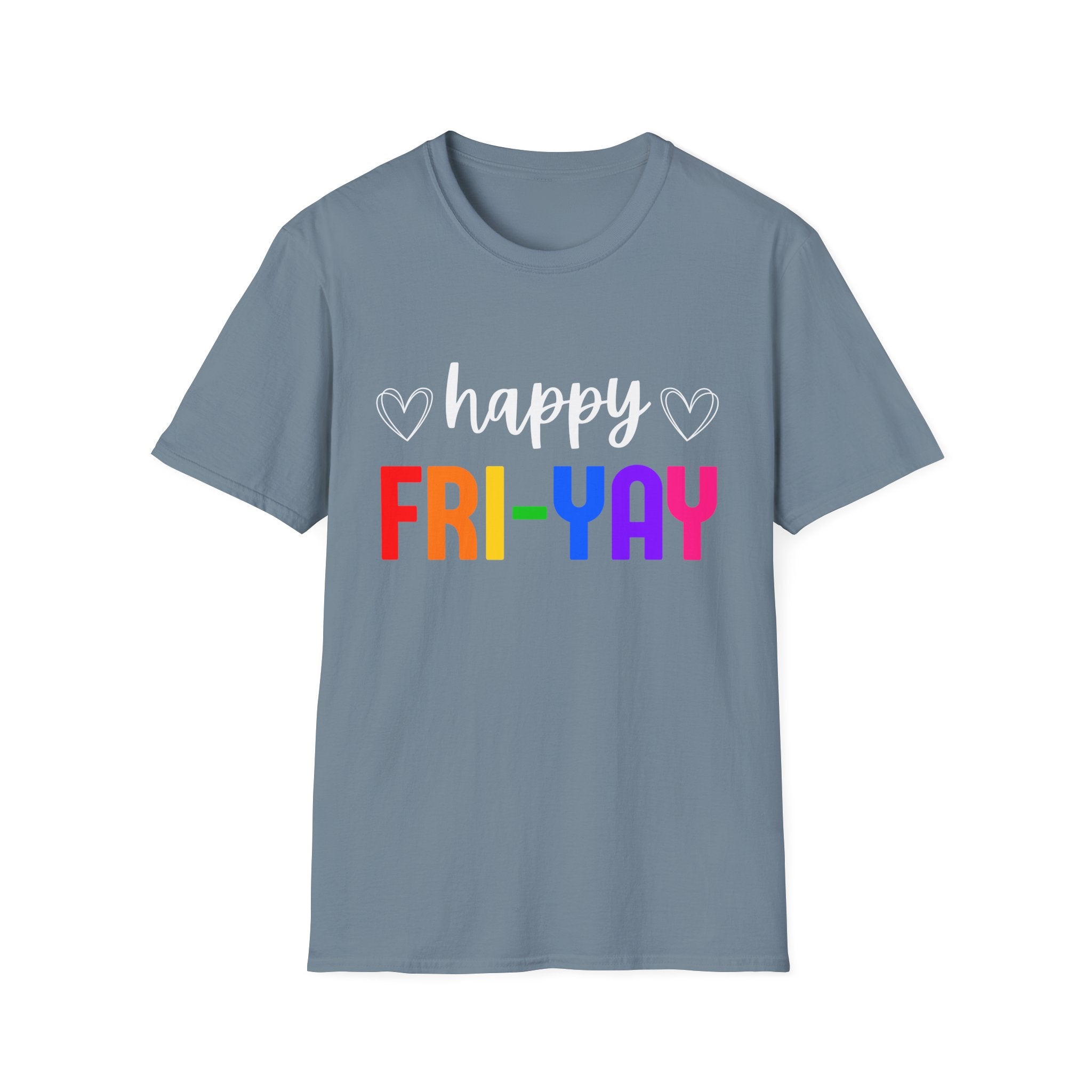 Fri-Yay Graphic T-Shirt — Colorful Rainbow Weekend Tee