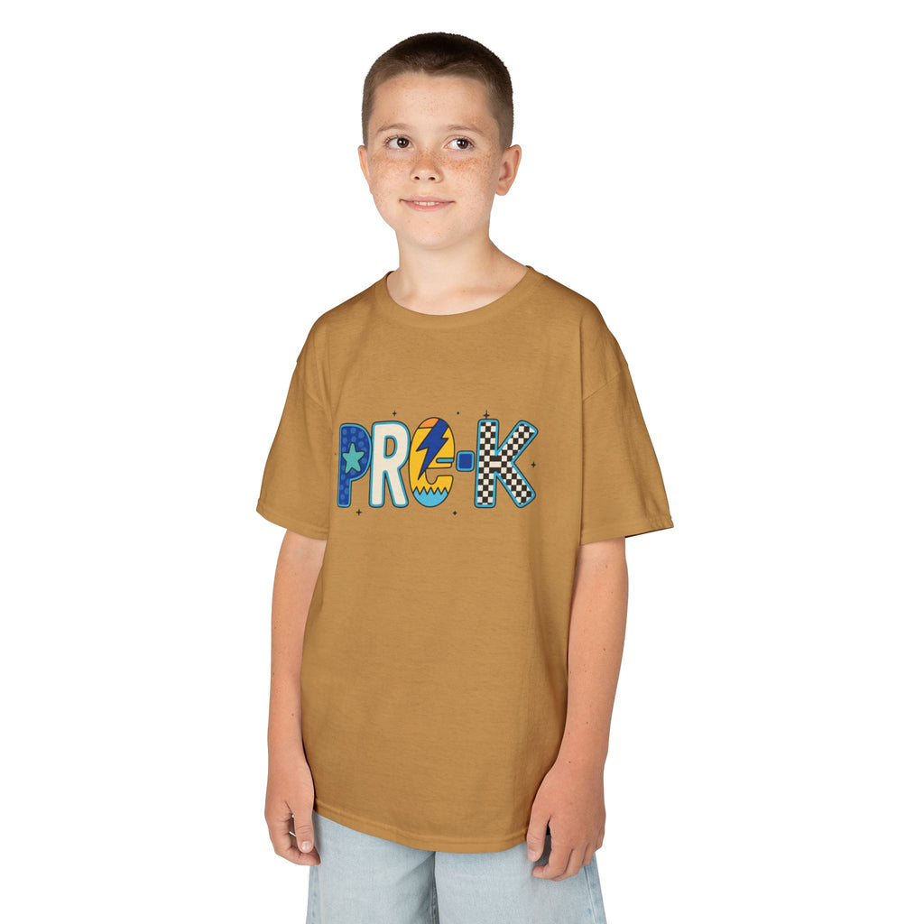 Kids 'PRE-K' Graphic Tee — Colorful Playful Letter Art for Boys & Girls