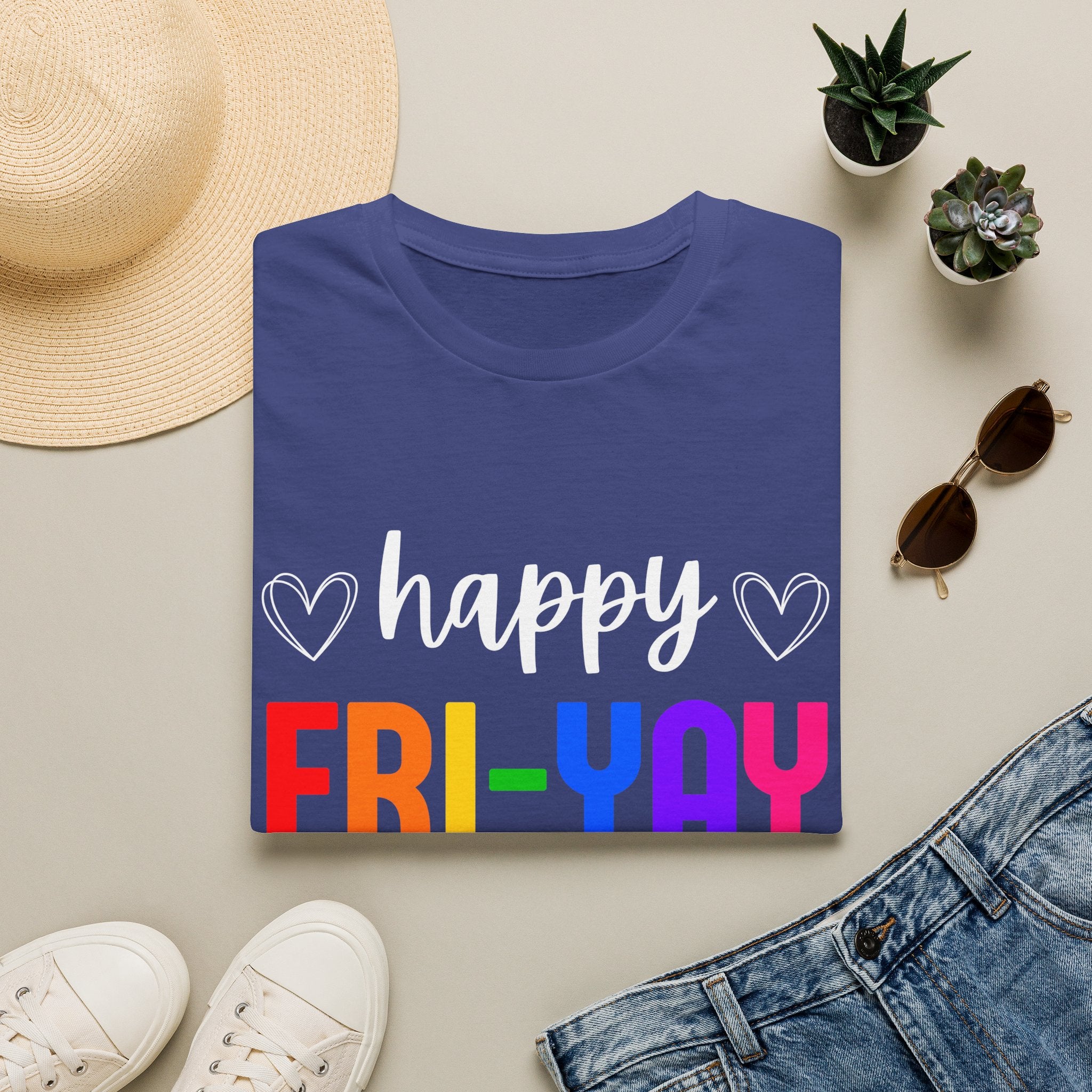 Fri-Yay Graphic T-Shirt — Colorful Rainbow Weekend Tee